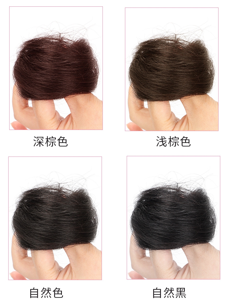 假发女可爱丸子头真发丝盘发神器蓬松懒人古风发饰凌乱花苞盘发圈